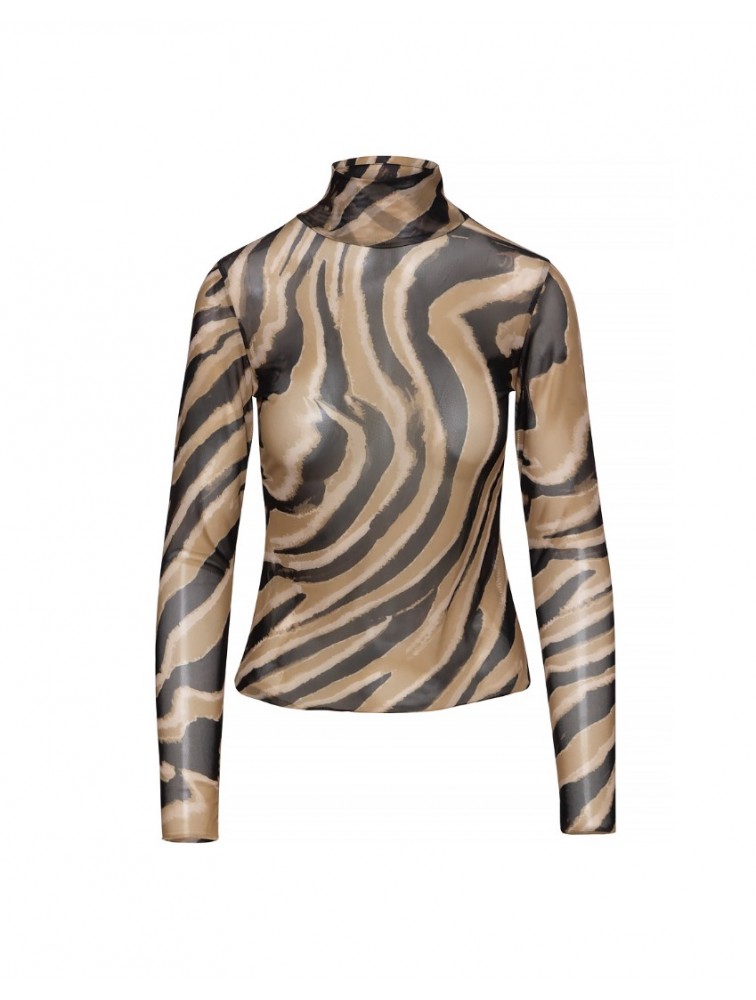 MIX AND MATCH Keisi Tulle Top Zebra Caramel